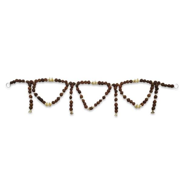 Pearl Nakshatra 108 Rudraksh 5 Mukhi Toran with Nazar Battu for Main Door, Home, Office & Temple Decoration – Evil Eye Protection & Positive Energy - Image 2