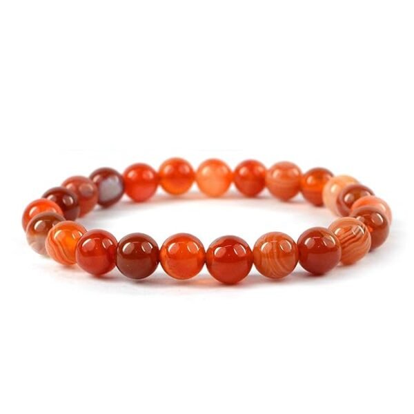 Carnelian Crystal Bracelet 8mm – Natural Motivation & Confidence Stone for Men & Women | Sacral Chakra Reiki Healing Bracelet for Energy & Creativity
