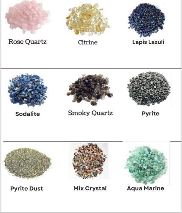 Natural Crystal Chips – Healing Stone Chips for Vastu, Resin Art, Home Décor, Plant & Craft Use (Multi-Color / Single Crystal Options)