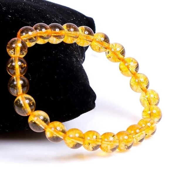 Citrine Crystal Bracelet 8mm – Natural Wealth & Confidence Stone for Men & Women | Solar Plexus Chakra Reiki Healing Bracelet - Image 4