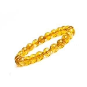 Citrine Crystal Bracelet 8mm – Natural Wealth & Confidence Stone for Men & Women | Solar Plexus Chakra Reiki Healing Bracelet