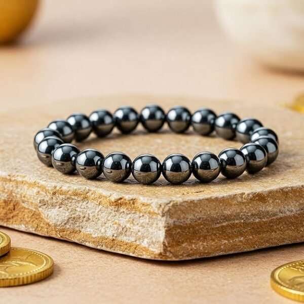 Hematite Crystal Bracelet 8mm – Natural Grounding & Protection Stone for Men & Women | Root Chakra Reiki Healing Bracelet for Stability & Focus - Image 3