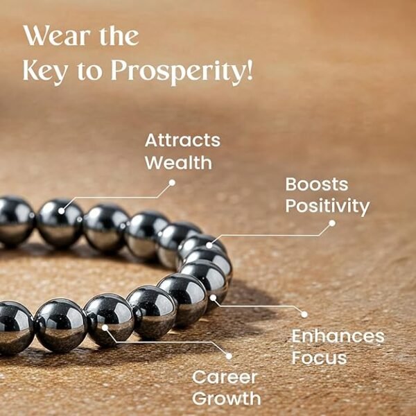 Hematite Crystal Bracelet 8mm – Natural Grounding & Protection Stone for Men & Women | Root Chakra Reiki Healing Bracelet for Stability & Focus - Image 4