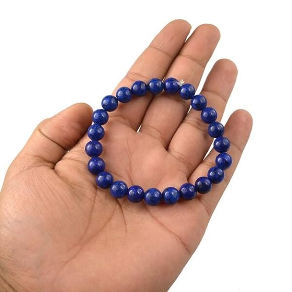 Lapis Lazuli Crystal Bracelet 8mm – Natural Wisdom & Truth Stone for Men & Women | Third Eye & Throat Chakra Reiki Healing Bracelet for Clarity & Communication - Image 2