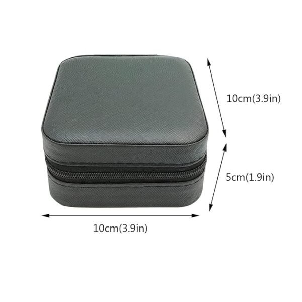 Pearl Nakshatra Faux Leather Mini Jewelry Travel Case – Small Portable Jewelry Organizer Box for Rings, Earrings, Necklaces & Bracelets – Compact Travel Jewelry Storage Case (Any Color) - Image 3