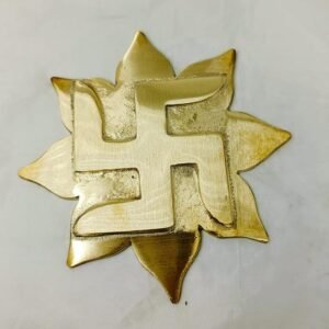 Brass Padma Vastu Plate – Sacred Lotus Energy Plate for Brahmasthan, Vastu Correction & Energy Balancing | Home & Office Space Harmonizer - 5 Inch