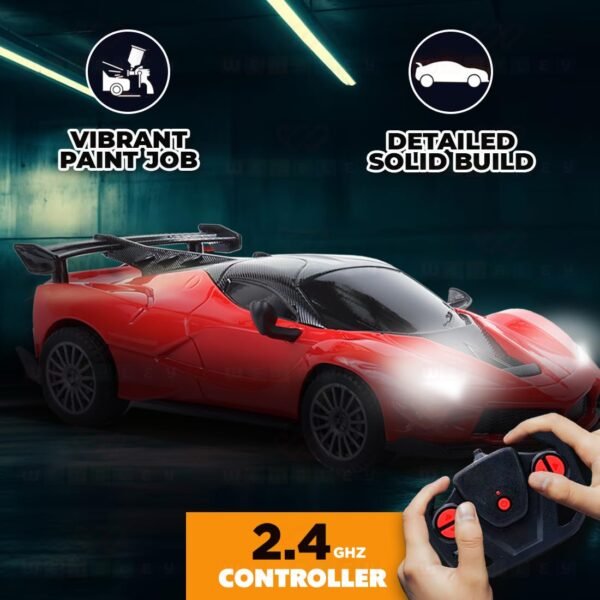 High-Speed Remote Control Car – Rechargeable RC Racing Car with LED Lights & 2.4GHz Controller for Kids & Adults - Image 4