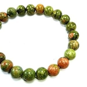 Unakite Crystal Healing Bracelet 8mm – Natural Emotional Balance & Heart Chakra Stone for Men & Women | Stress Relief & Spiritual Growth Reiki Bracelet