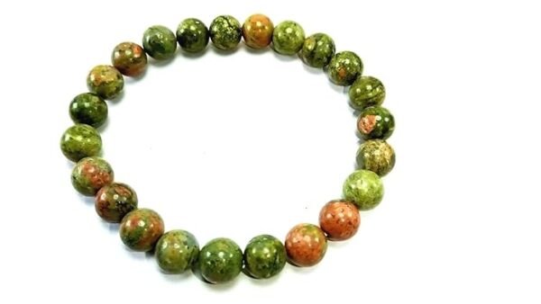 Unakite Crystal Healing Bracelet 8mm – Natural Emotional Balance & Heart Chakra Stone for Men & Women | Stress Relief & Spiritual Growth Reiki Bracelet