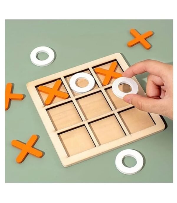Classic Wooden X and O Tic-Tac-Toe Game – Fun Family Board Game for Kids & Adults - Image 2