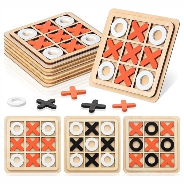 Classic Wooden X and O Tic-Tac-Toe Game – Fun Family Board Game for Kids & Adults - Image 4