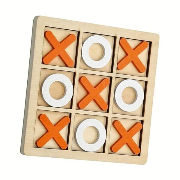 Classic Wooden X and O Tic-Tac-Toe Game – Fun Family Board Game for Kids & Adults