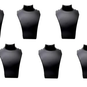 Durable Plastic Necklace Display Stand – 10 Inch Jewellery Holder for Shops, Exhibitions & Home (Black, 6 Pcs)