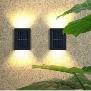 Solar Up Down Wall Light Outdoor – Waterproof LED Solar Garden Lamp for Home, Balcony, Patio & Pathway | Auto On/Off Decorative Wall Light (Pack of 2)