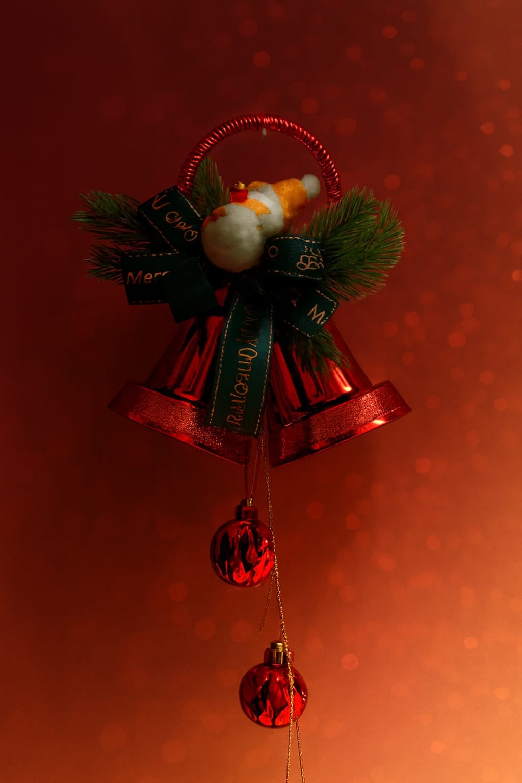 Christmas Hanging Red Bells Ornament – Festive Door & Wall Hanging Decoration for Home, Office, Christmas Tree | Holiday Accessories & Gift Décor (Red, 1 Pc, 16.5 Inch) - Image 2