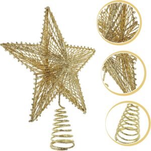 Golden Glitter Christmas Tree Topper Star – 9.5 Inch Elegant Star for Xmas Tree Decorations | Festive Home, Party & Office Décor