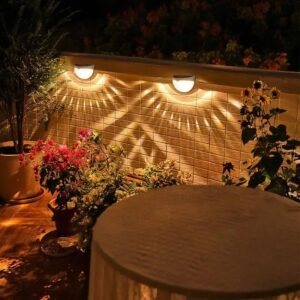 Solar Outdoor LED Fence & Deck Lights – Waterproof Garden, Patio, Pathway & Stair Lamps | Auto On/Off Solar Decorative Lights for Balcony & Yard (Pack of 2)